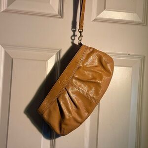 Coach tan Leather Clutch Bag